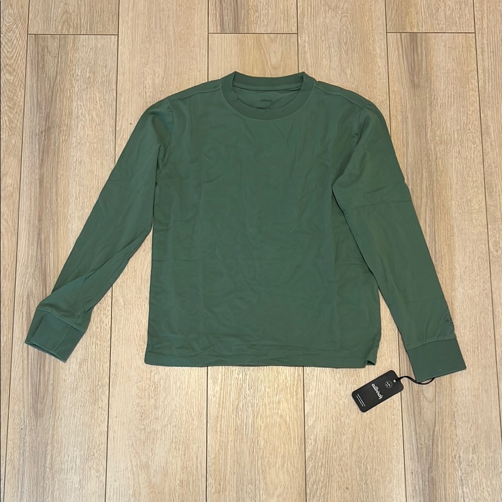 Allbirds Women’s Green Cotton Long Sleeve Tee Size Small NWT